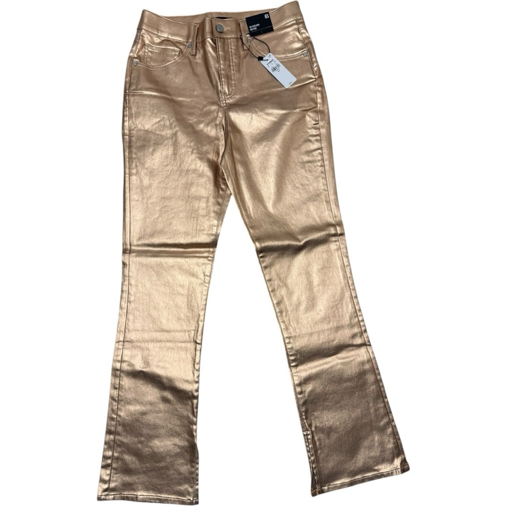 Express High Rise Metallic Rose Gold Jeans - Picture 3 of 9